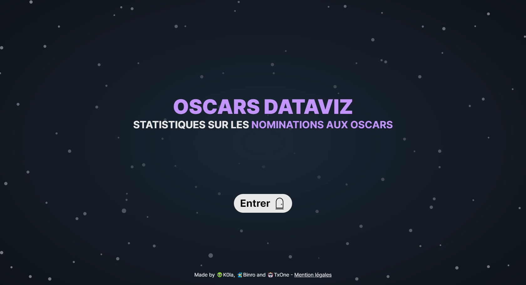 capture d'écran de la page d'accueil