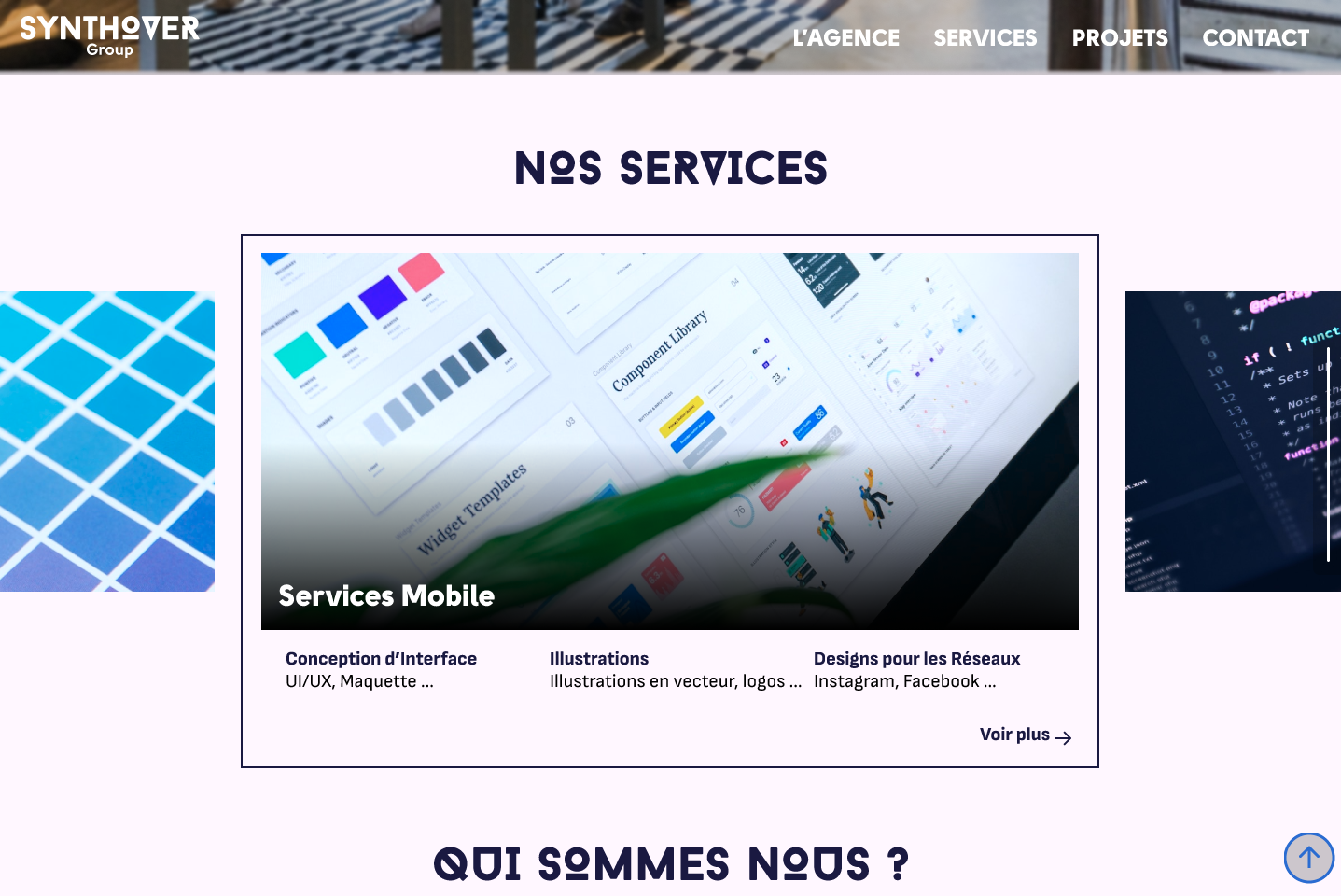 capture d'écran de la page d'accueil