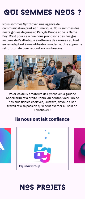 capture d'écran de la page d'accueil